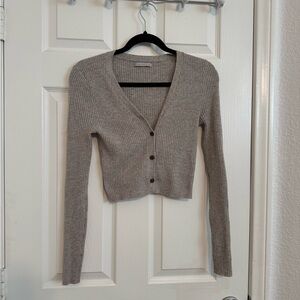 Active USA Gray Ribbed Cardigan